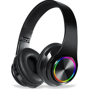 Kablosuz Kulaklık Bluetooth Mikrofonlu Kulaküstü Kulaklık LED Işıklı Katlanabilir