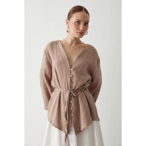 Vizon Çok Düğmeli Kimono
