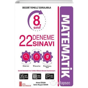 Ata Yayıncılık  8. Sınıf Matematik Yeni Nesil 22 Deneme Sınavı