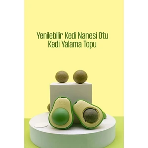 Avokado Şeklinde Catnipli Doğal Kedi Yalama Topu 6 cm