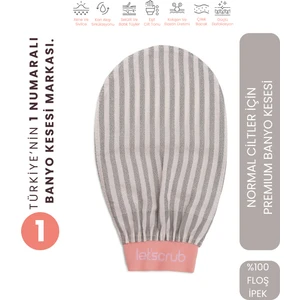 Premium Banyo Kesesi Gri Zebra Model Peeling Eldiveni %100 Floş Ipek Normal Ciltler Için 1 Adet