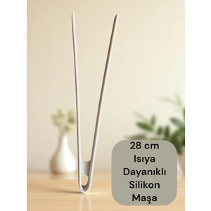Sert Uçlu Isıya Dayanıklı Yanmaz Yapışmaz Silikon 28 cm Maşa