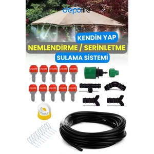 10 Metre Bahçe Balkon Veranda Kamelya Çardak Nemlendirme Sulama Serinletme Sis Püskürtme Sistemi