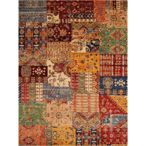 Cansu Koleksiyonu Patchwork Görünümlü Çok Renkli Dokuma Taban Modern Dekoratif Halı CANSU07