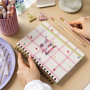 2025-2026 A5 Spiralli Renkli Akademik Ajanda 16 Aylık Motivasyon Sayfalı - Krem