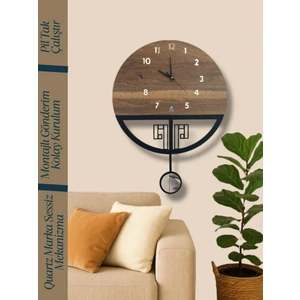 Hayalevim Ahşap Sarkaçlı Ahşap Duvar Saati,sarkaçlı Saat, Duvar Saati, Wooden Wall Clock (Tiktak Sesli)