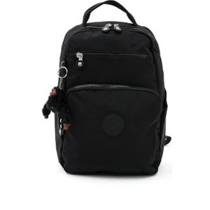 Unisex Suya Dayanıklı Krinkıl Kumaş Çok Gözlü Orta Boy Siyah Renkli Laptop Okul ve Sırt Çantası