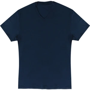 BLACKSPADE 9308 ERKEK SİLVER V YAKA KISA KOL LACİVERT T-SHİRT