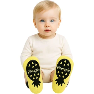 Kaydırmaz Tabanlı Ananas Desenli Bambu Bebek Çorap