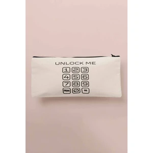 Unlock Me Baskılı Bez Makyaj Çantası Kalemlik Cüzdan