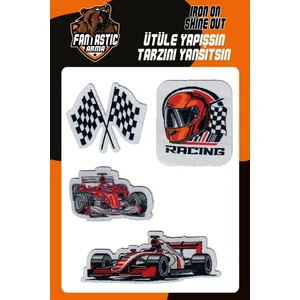 Ütü ile Yapışan Dokuma Arma Patch Yama, Racing Temalı Ütü ile Yapışan Dokuma Arma Patch Yama Seti – 4’lü Paket – Yerli Üretim