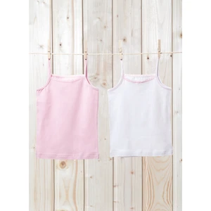 Kız Çocuk Atlet 2Li Paket 1296 Beyaz-Pembe