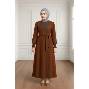 Tesettür Abiye Yelekli Krep Ikili Takım