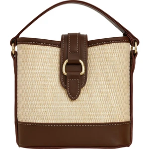 Bella Bordo Orijinal Hasır Modern Tasarım Tokalı Kadın El ve Omuz Çantası