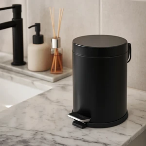 Bath Pedallı Çöp Kovası - Siyah - 5 Lt