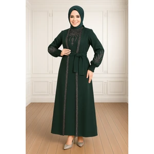 Tesettür Abiye Yelekli Krep Ikili Takım