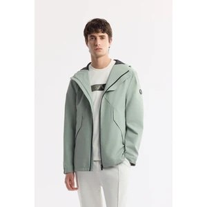 Erkek Mint Yeşil Comfort Fit Kapüşonlu Rüzgar Geçirmez Hafif Mont A51y6054