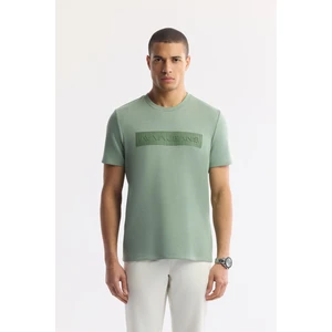 Avva Erkek Nil Yeşili Bisiklet Yaka Bi-Stretch İnterlok Regular Fit T-Shirt A51Y1021