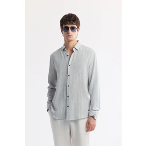 Avva Erkek Mavi Alttan Britli Yaka %100 Pamuk Comfort Fit Gömlek A51Y2024