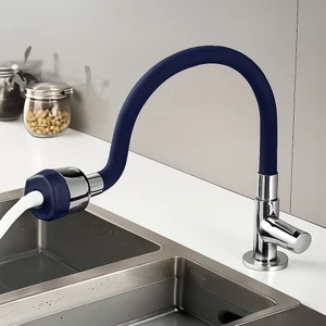 Lacivert Silikonlu 2 Fonksiyonlu Kubar Musluk Başlığı – Oynar Başlık, Su Tasarruflu