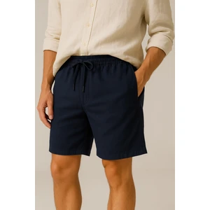 First Stops Erkek Keten Şort Modern Desen ve Fonksiyonel Tasarım