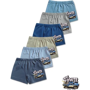 Giza Kids %95 Pamuklu Erkek Çocuk Süprem Penye Boxer Külot Iç Çamaşır 6lı Set