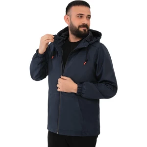 First Stops Spor Erkek Astarlı Kanguru Cepli Su ve Rüzgar Geçirmez Kapüşonlu Cepli Yağmurluk