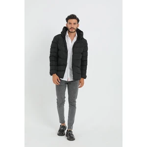 First Stops Spor Erkek Kapüşonlu Polarlı Kürklü Su Geçirmez Rüzgara Dayanıklı Şişme Mont Parka