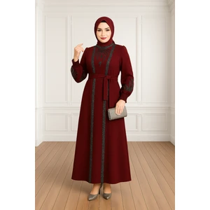 Tesettür Abiye Yelekli Krep Ikili Takım