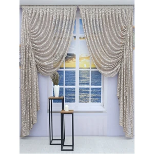 Büzgülü 2 Kanat Tül Fon Perde Vizon