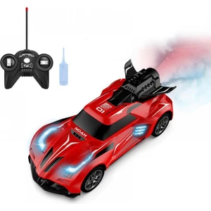 Rc Spray Uzaktan Kumandalı Şarjlı Duman Atan Oyuncak Araba 18 cm Kırmızı LED Işıklı