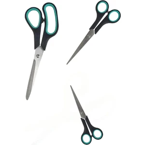 Paslanmaz Çelik Kumaş Karton Kağıt Kesme Kesim Keskin Terzi Makası 3lü Set (14-17-21 Cm)