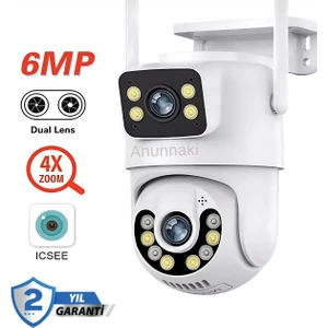 Ip Ptz Full Hd Wifi Güvenlik Kamerası Icsee Smart Gece Görüşlü Ses Kayıtlı Çift Lensli Kamera