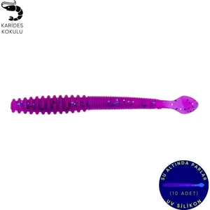 Silikon Sahte Kurt Yem - 2,2g 87MM - Fishack Wormix - Uv Boyalı - Purple