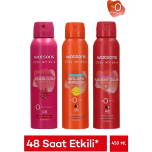 3’Lü Kadın Deodorant Seti – Seabloom Pudrasız+Golden Horizon+Radiant Glow 150 Ml