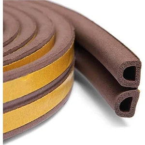 KAHVERENGİ Kapı ve Pencere Bandı Rüzgar Soğuk Kesme Izolasyon Fitili Kauçuk 2,5 x 2 =5 mt (2li Fitil)