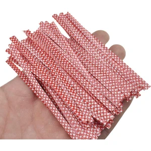 100 Adet Puantiyeli Kırmızı Tel Klips Poşet Ağzı Kapatma Teli Poşet Kablosu