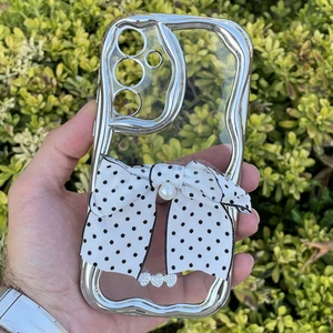 Samsung Galaxy A35 Kılıf Gümüş Taşlı Darbe Önleyici Silikon Kapak