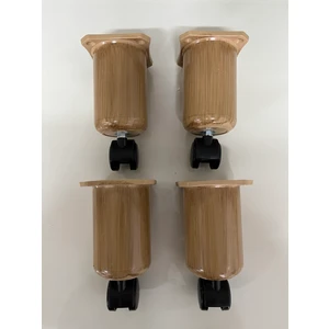 Tekerlekli Sihirli Sehpa Ayağı Lux Kalite 17 cm 4 Adet Bohem Ayak 360 Derece Dönebilen Açık Kahve