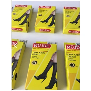 6'lı Paket Fit 40 Den Orta Kalın Diz Altı Çorap 38 Bronz