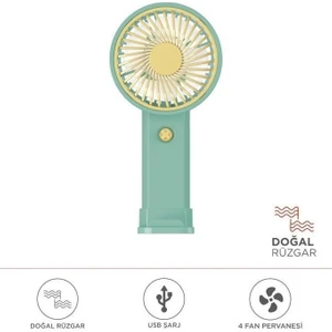 F27 Taşınabilir Şarj Edilebilir Mini El Fanı ve Masa Fanı Soğutucu Pervane