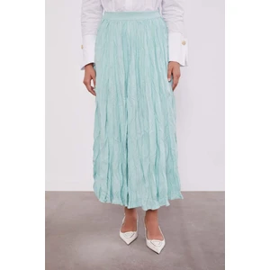 Mint Yeşili Kırışık Model Etek