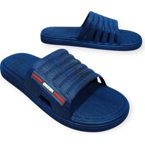 12466 Lacivert Kaymaz Plaj Havuz Banyo Erkek Günlük Terlik