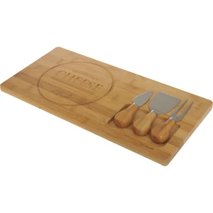 Fhume Peynir Dünyası Bambu Saplı Paslanmaz Çelik Servis Tabakları 38x18,5 cm