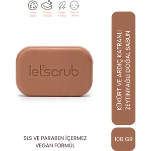 Let'scrub Zeytinyağlı Doğal Sabun Kükürt ve Ardıç Katranı Sabunu 100 Gr