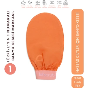 Let'scrub Yavruağzı Lastikli Banyo Duş Kesesi Peeling Eldiveni %100 Floş Ipek Hassas Ciltler Için