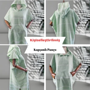 Kişiye Özel Baskılı Kapüşonlu Plaj Pançosu | Isim Yazılı Pamuklu Havlu Poncho |unisex Peştamal Kumaş