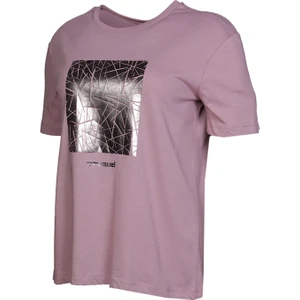 Calvina S/S Tee Yuvarlak Yaka Kısa Kollu Baskılı Mor Kadın Tişört