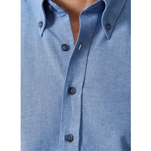 Altınyıldız Classics Erkek K.MAVI Düğmeli Yaka Tailored Slim Fit Oxford Gömlek