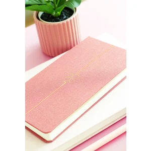 Matt Notebook 2026 Yılı Haftalık Keten Cep Ajandası 12 Aylık Pembe